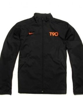 Nike Black Windbreaker Jacket with Orange T90 Logo